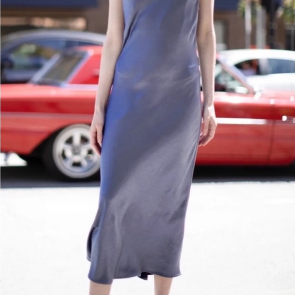 Oak and Fort Slip Dress in blue